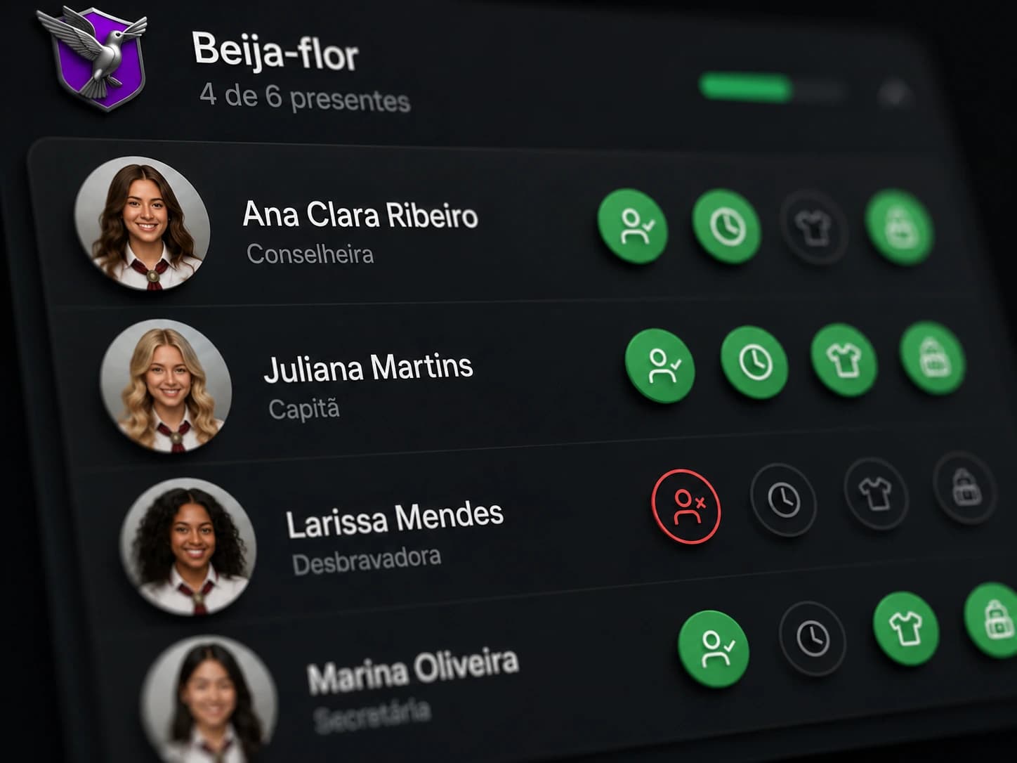 Prévia do sistema — Presença