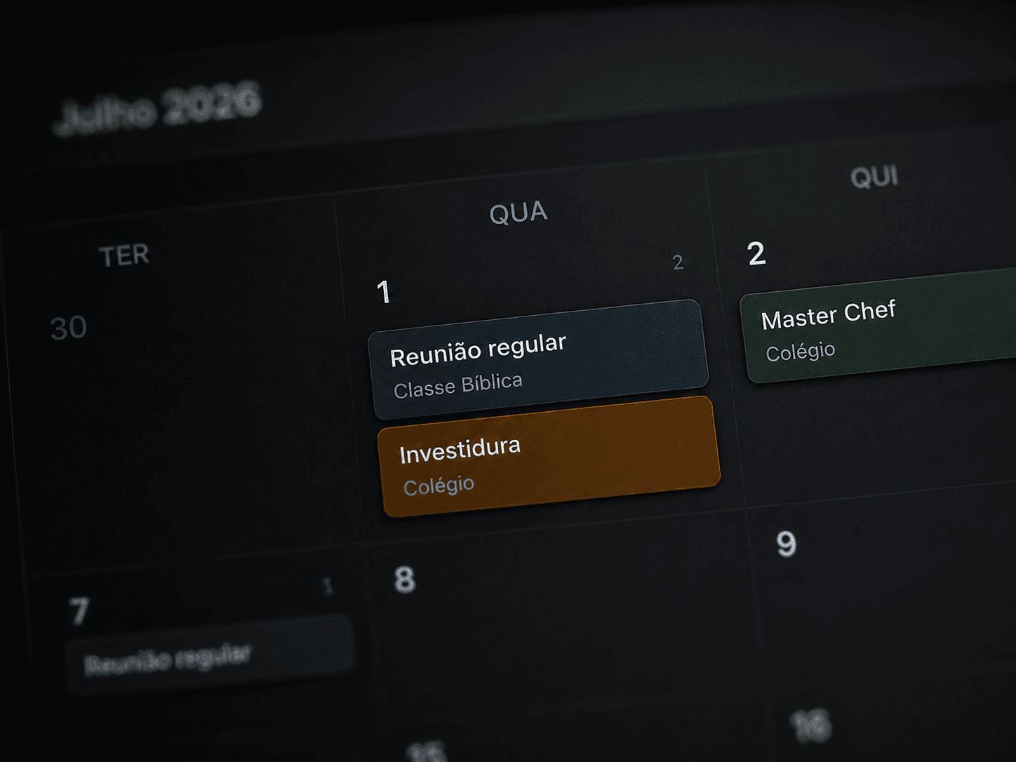 Prévia do sistema — Agenda